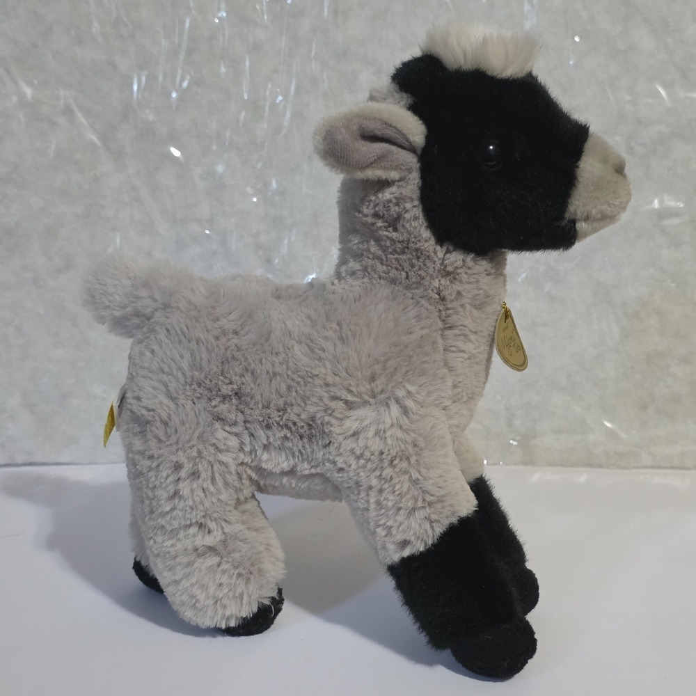 Aurora Miyoni Tots Pygmy Goat Kid Soft Plush Standing Gray & Black 2018 10"